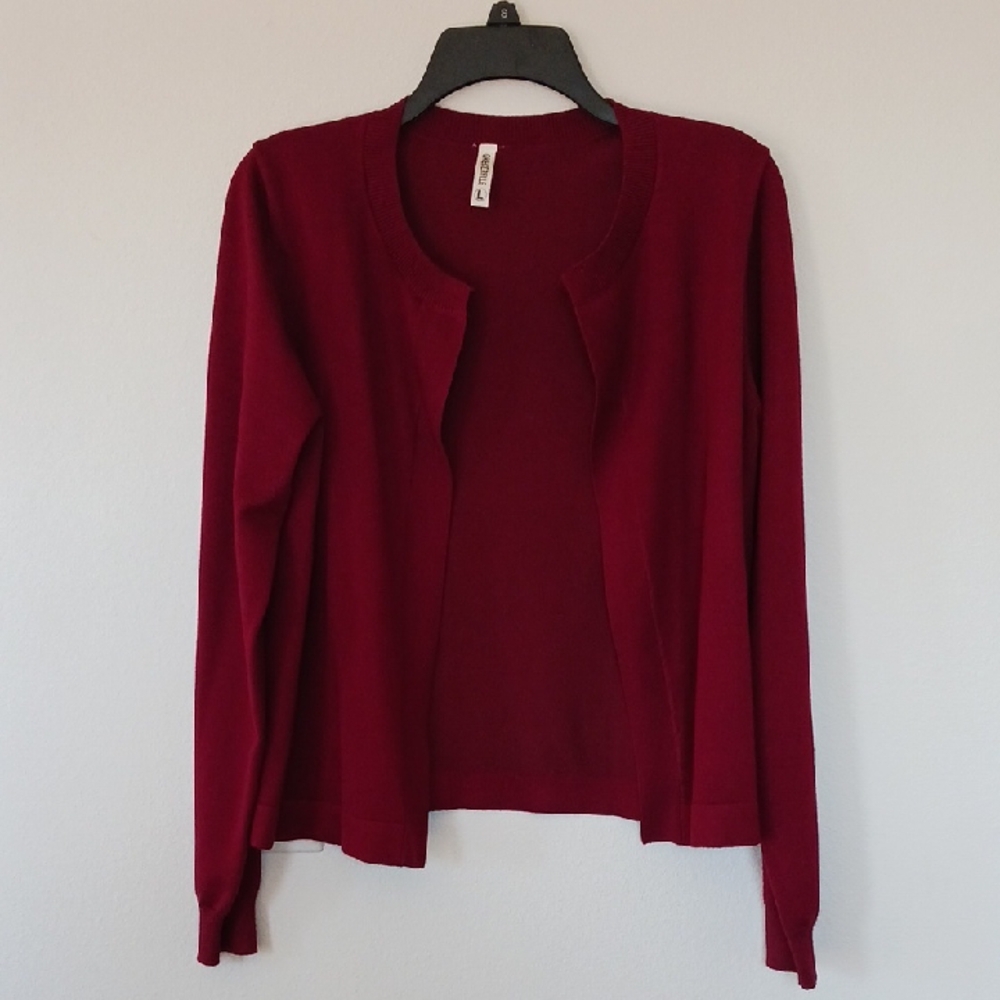 Red Long Sleeve Cardigan